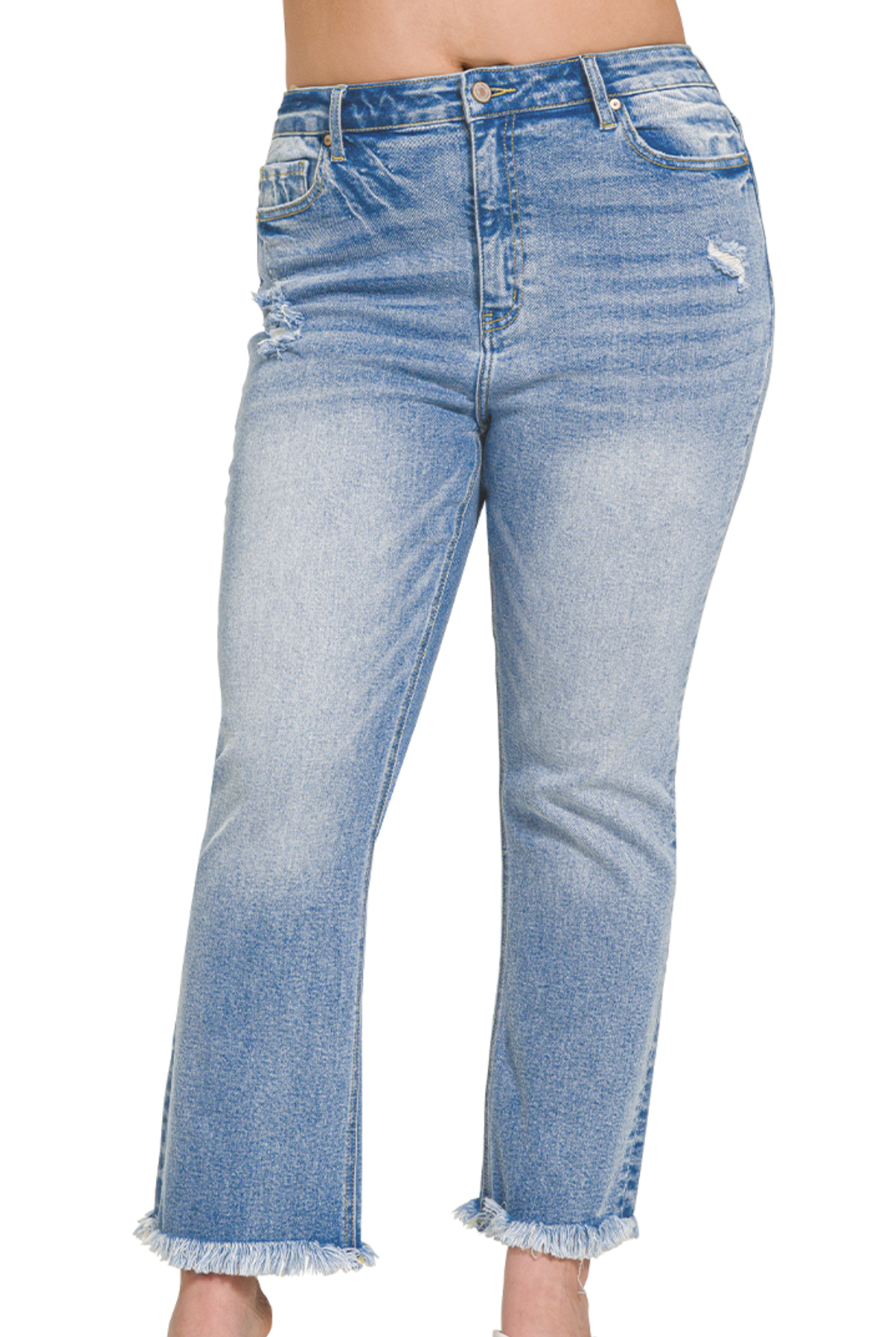 27" Zenana HR Light Distressed Straight