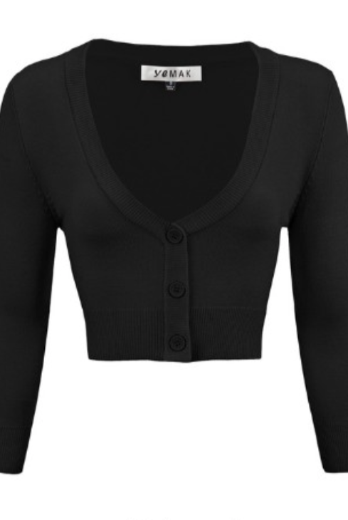 Three Button Cropped Cardi