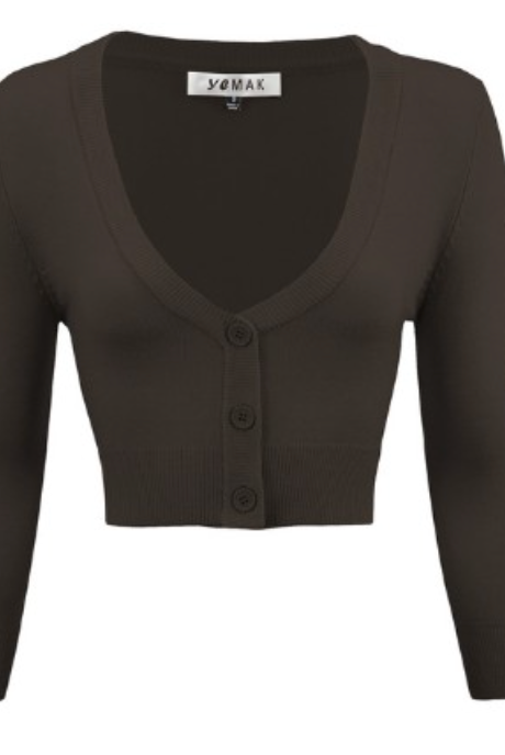 Three Button Cropped Cardi