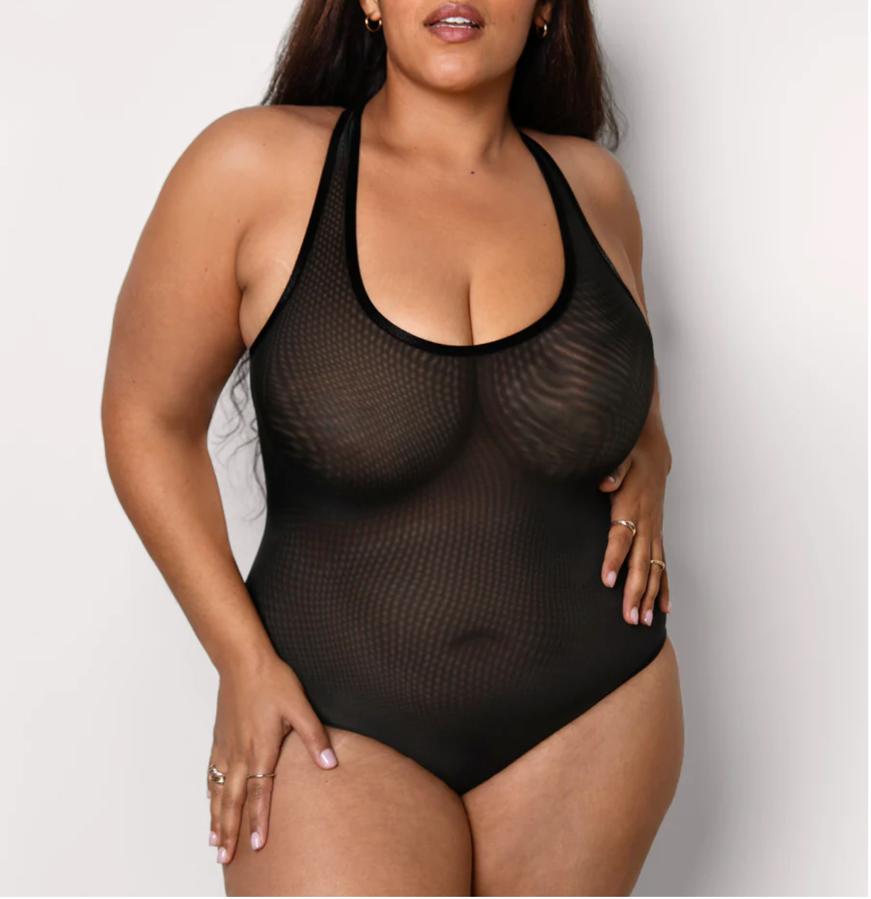 Emily Sheer Mesh J-Hook Bodysuit