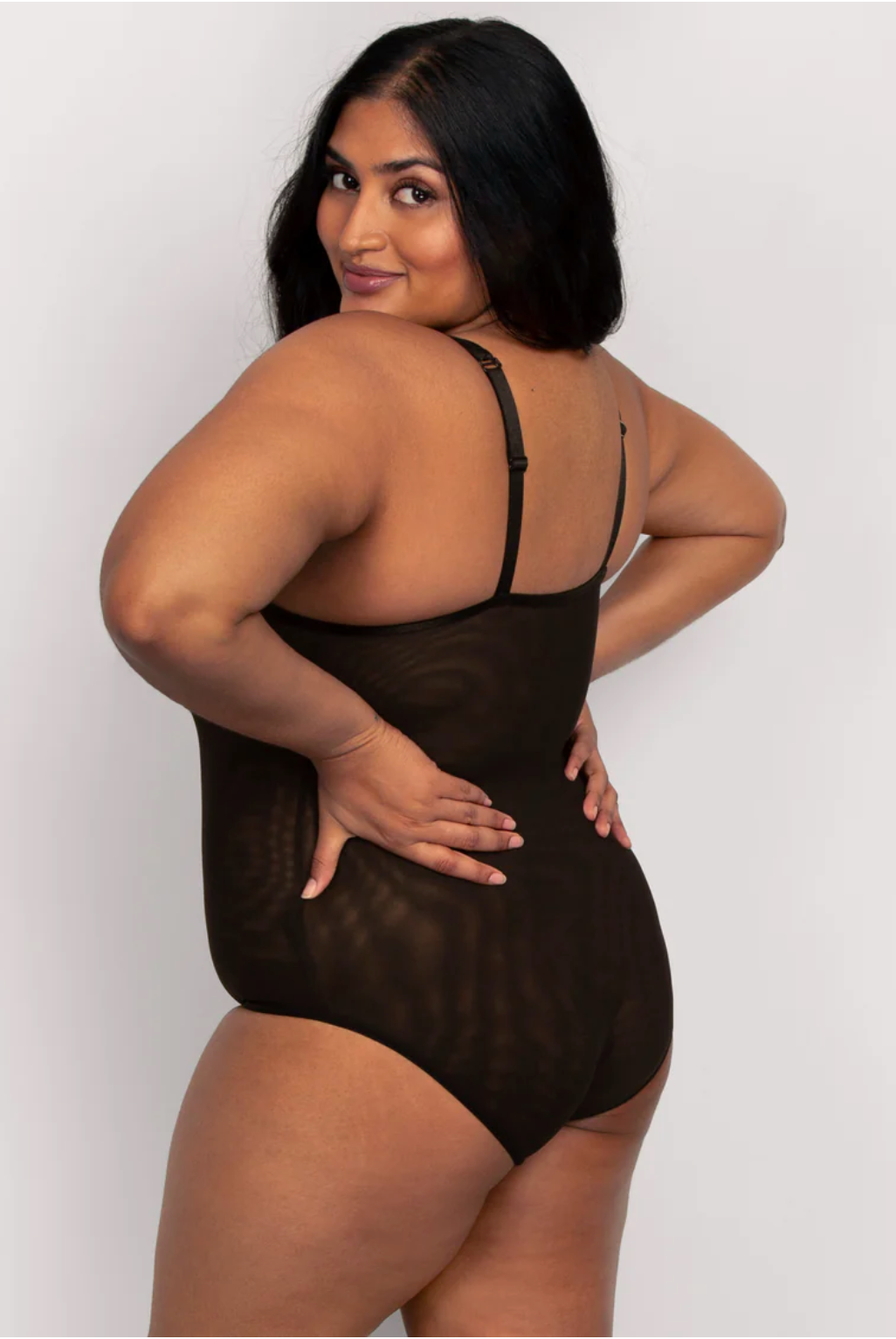 Emily Sheer Mesh J-Hook Bodysuit