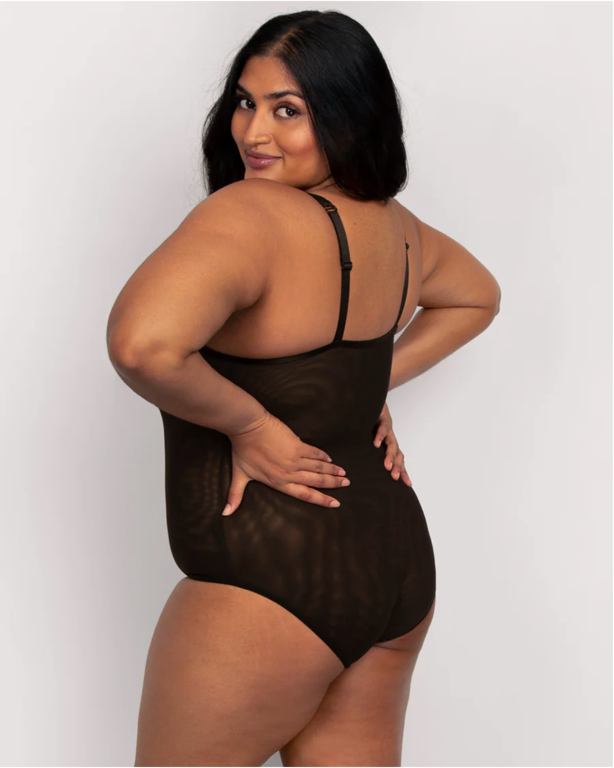 Emily Sheer Mesh J-Hook Bodysuit