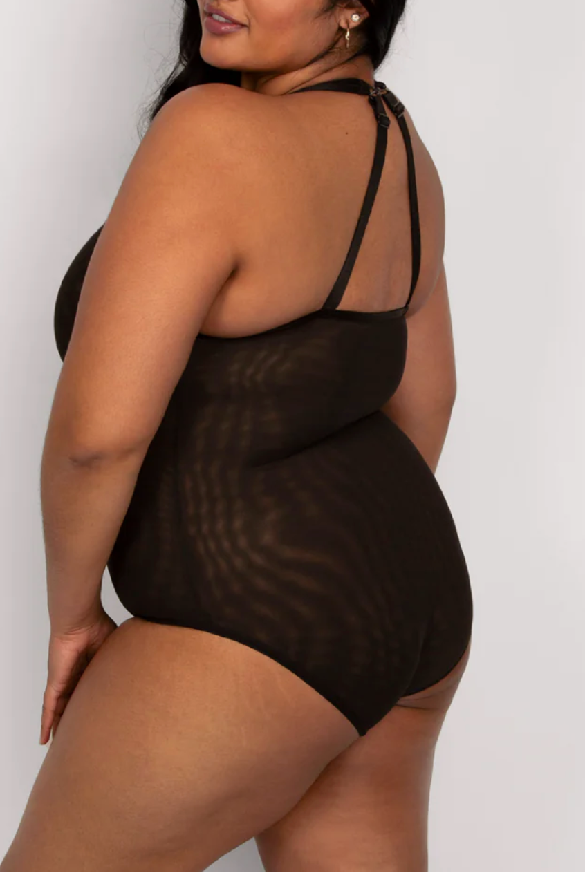 Emily Sheer Mesh J-Hook Bodysuit