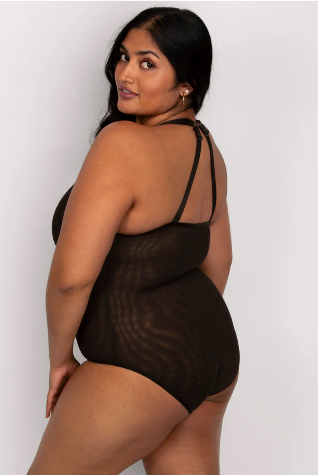 Emily Sheer Mesh J-Hook Bodysuit