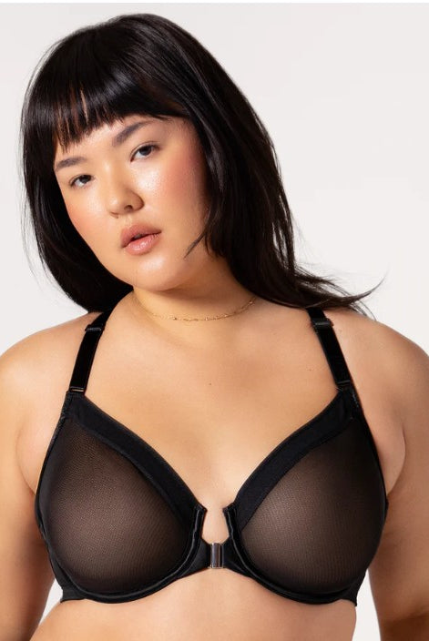 Selena Mesh Front-Close Racerback Unlined Bra