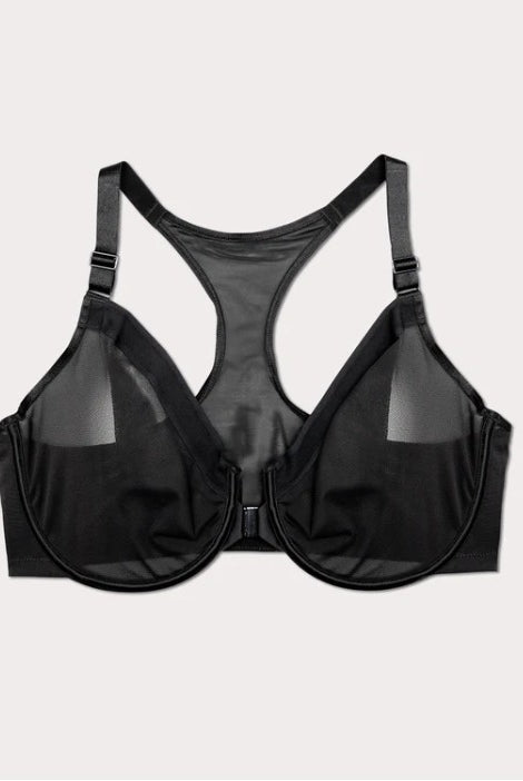 Selena Mesh Front-Close Racerback Unlined Bra