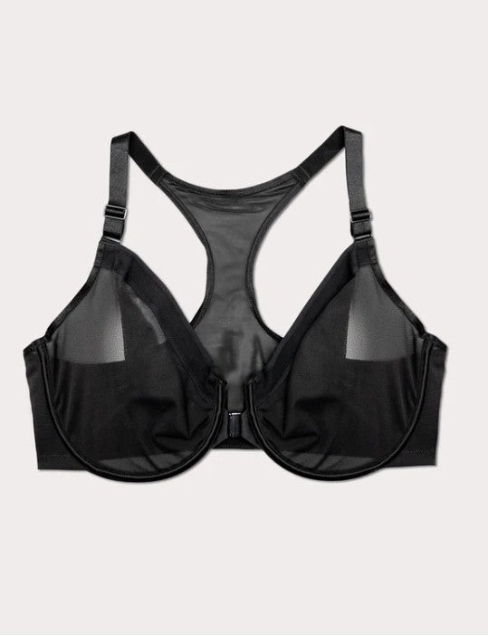 Selena Mesh Front-Close Racerback Unlined Bra
