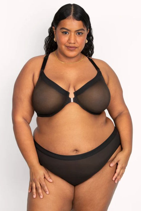 Selena Mesh Front-Close Racerback Unlined Bra
