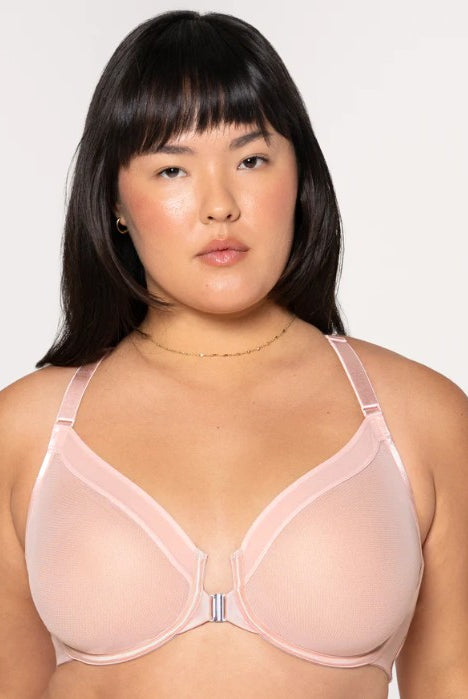 Selena Mesh Front-Close Racerback Unlined Bra