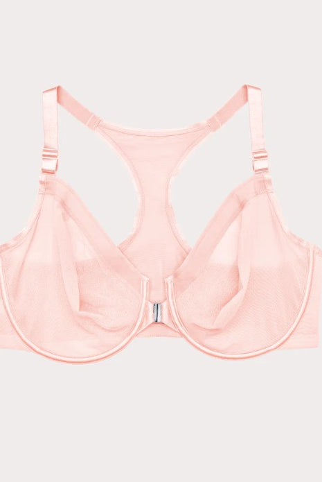 Selena Mesh Front-Close Racerback Unlined Bra