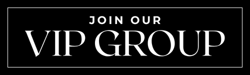 Black banner with white text 'JOIN OUR VIP GROUP' on a black background | Harlow + James Boutique | West Des Moines, IA