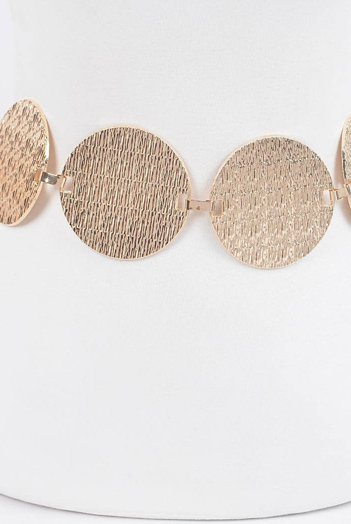 Textured Disc Gold Belt