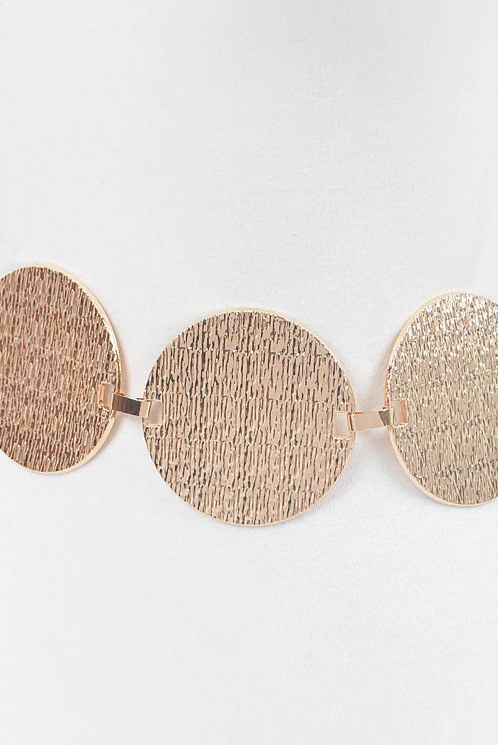 Textured Disc Gold Belt