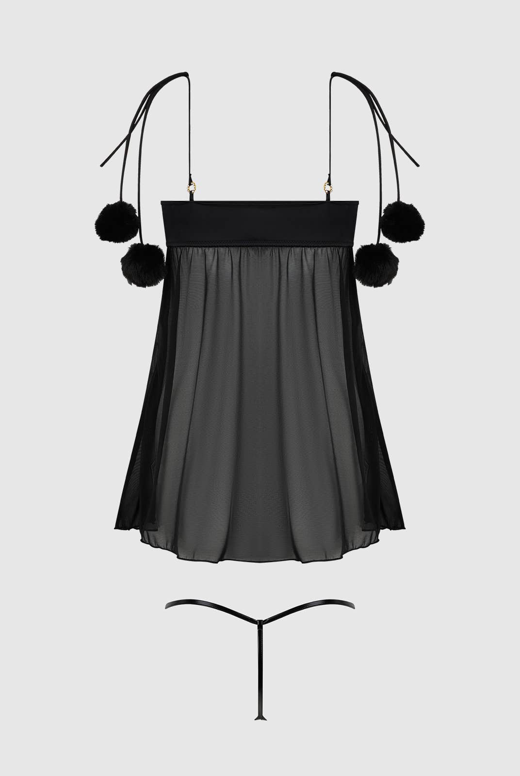 Marilyn Marabou & Mesh Babydoll & G-String Set