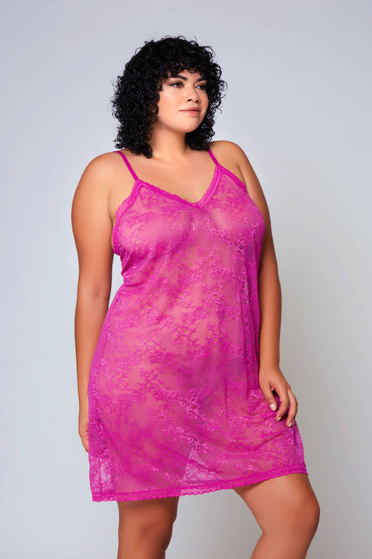 Stretchy Lace Chemise Dress