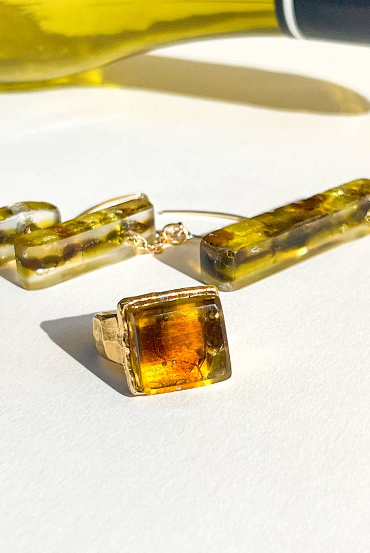 Tortoise Mosaic Adjustable Ring Gold