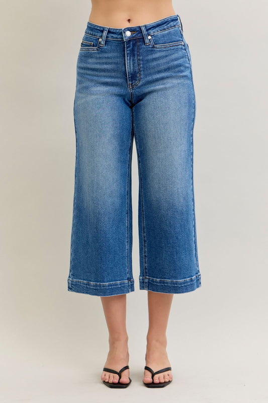 24.5" Judy Blue MR Wide Trouser Hem Crop