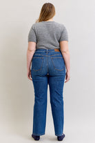 32" Judy Blue HW Tummy Control Medium Wash Straight