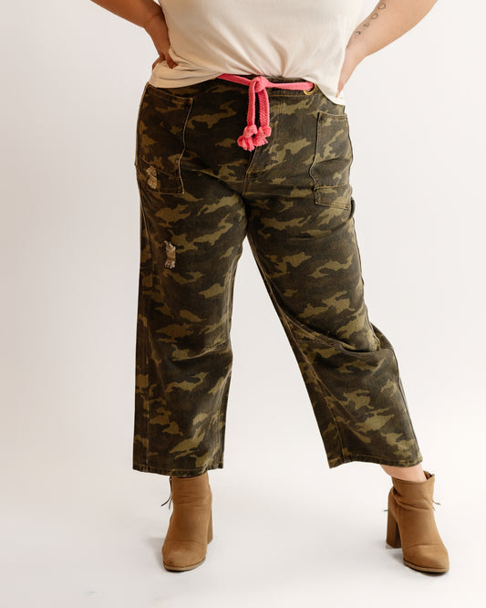 Camo Pants with Braided Belt