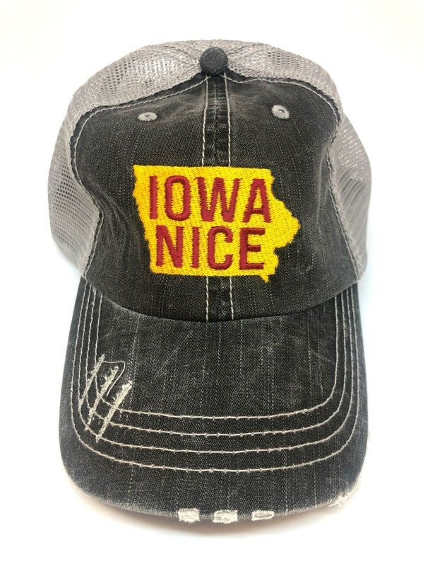 Iowa Nice Embroidered Trucker