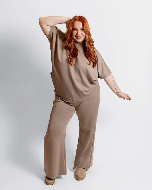 Curved Hem Scuba Pant Set