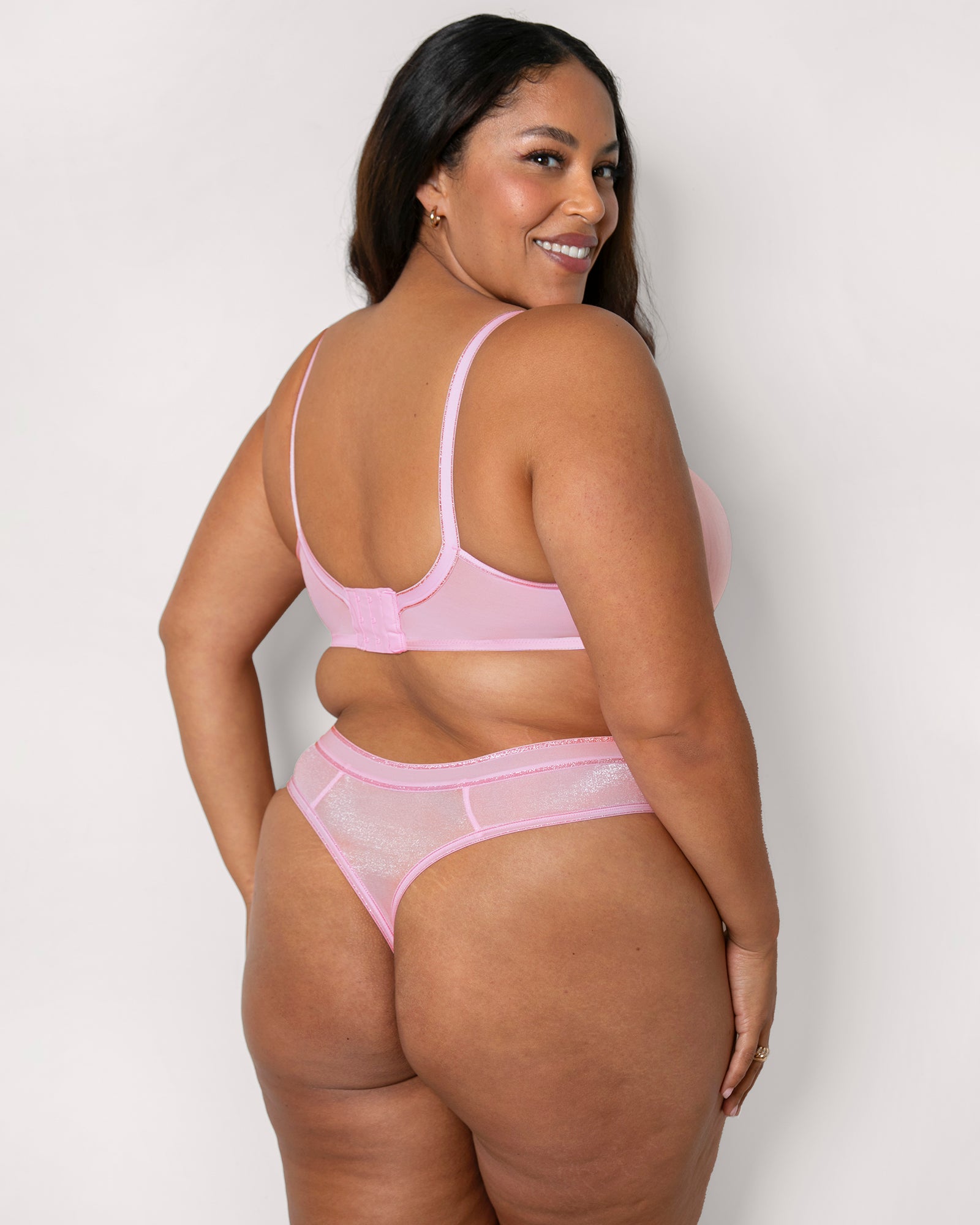 Liza Shimmer Unlined Mesh Full Coverage Underwire Bra