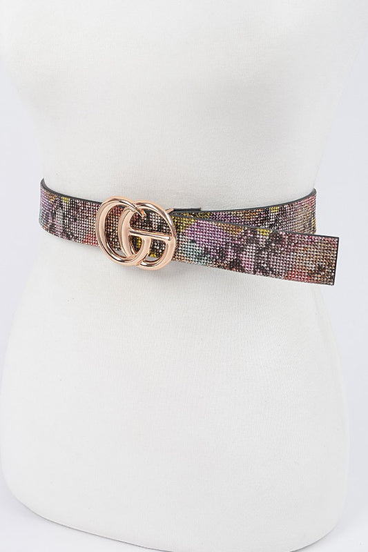 Rhinestone Snake Skin Belt