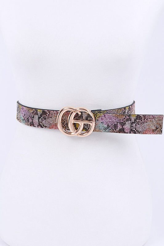 Rhinestone Snake Skin Belt