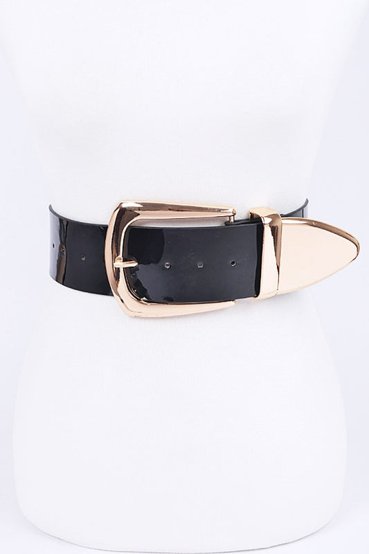 Wide Patent Leather Belt