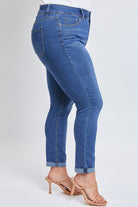 Royalty High Rise Roll Cuff Ankle Jeans - Hide Your Muffin Top