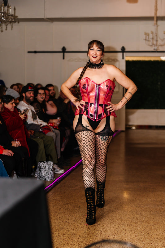 Lavish Clear Pink Overbust Corset