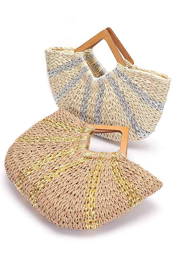 Metallic Straw Clutch