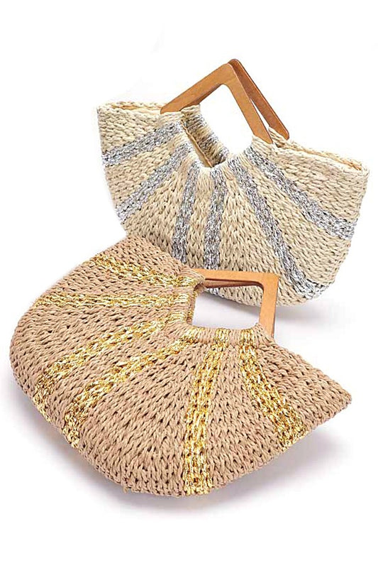 Metallic Straw Clutch
