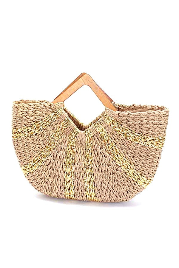 Metallic Straw Clutch