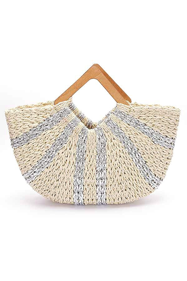 Metallic Straw Clutch