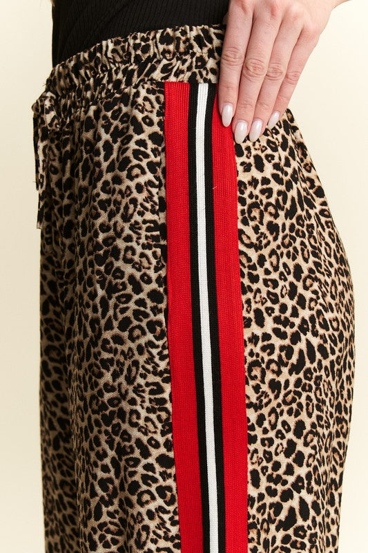 Fierce Red Stripe Leopard Pant