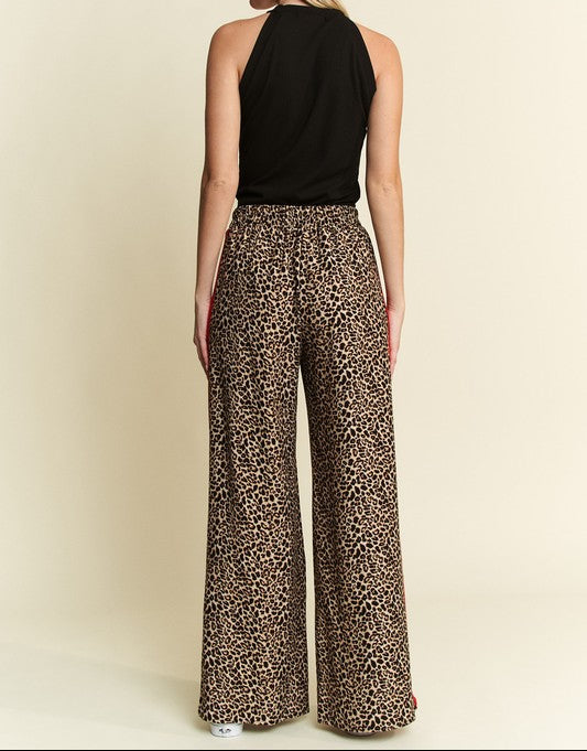 Fierce Red Stripe Leopard Pant