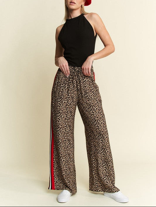 Fierce Red Stripe Leopard Pant