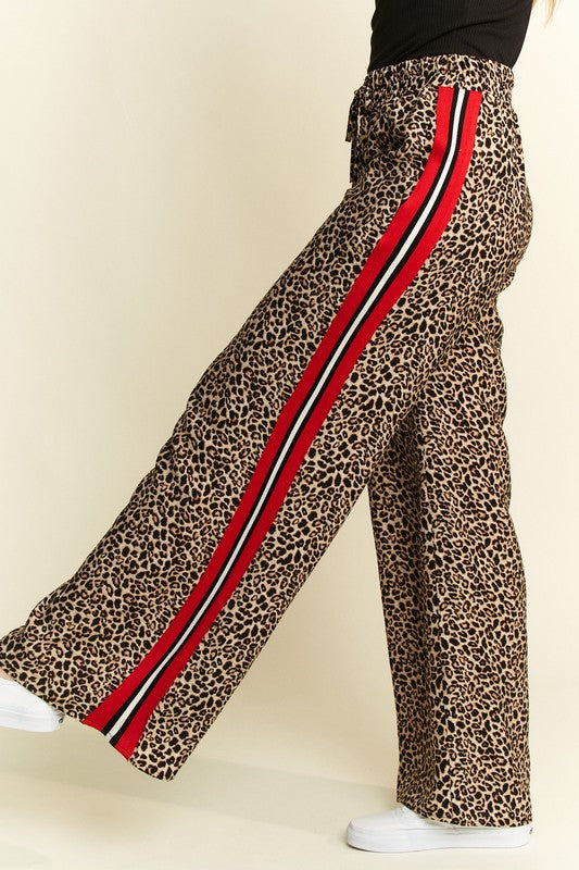 Fierce Red Stripe Leopard Pant
