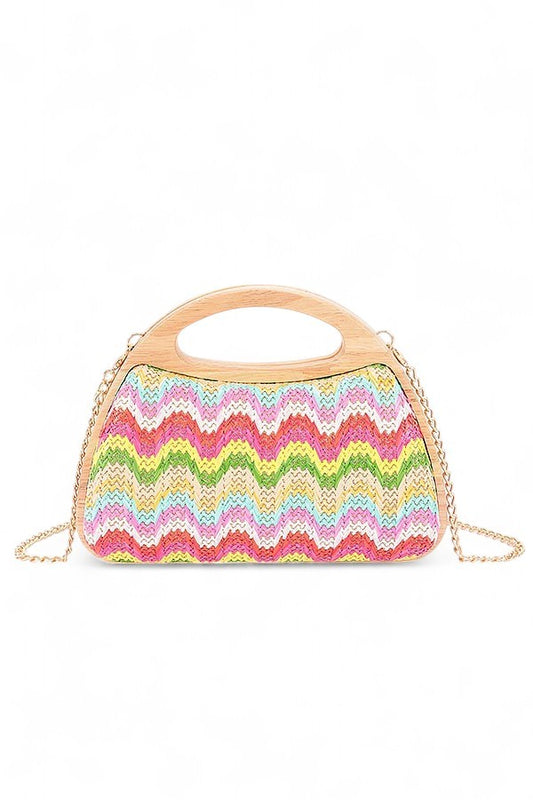 Chevron Wooden Clutch