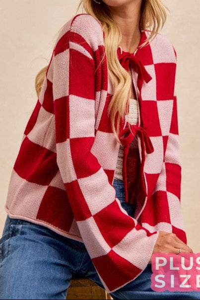 Checkered Tie Sweater
