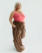 Smocked Waist Palazzo Pant