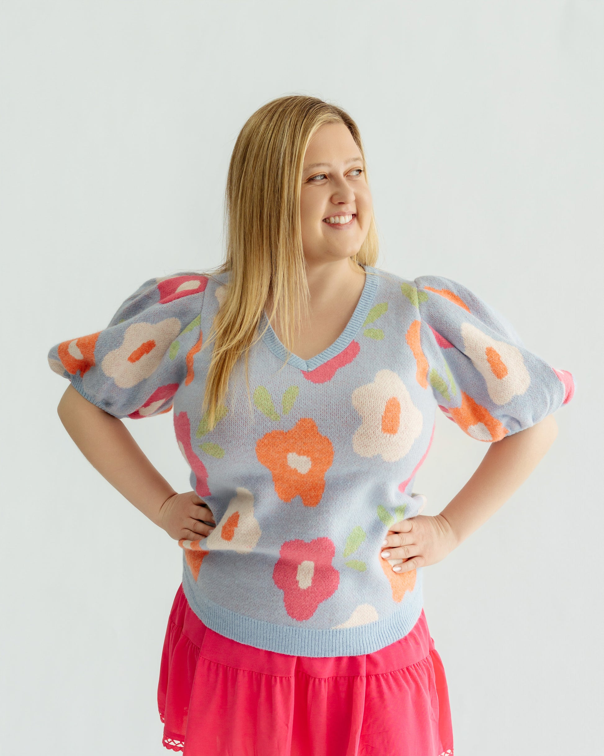 Puff Floral Sweater