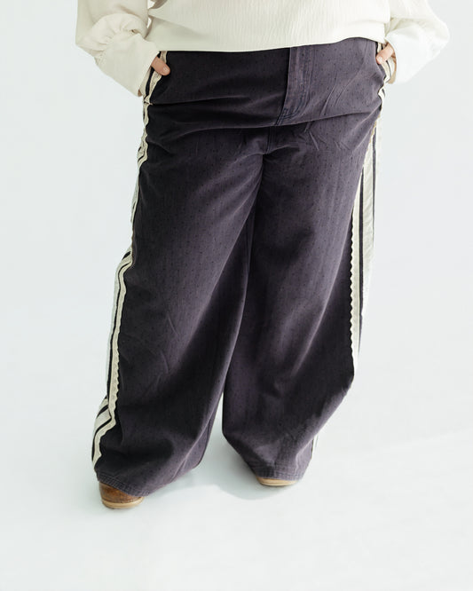 Washed Denim and Lace Pants