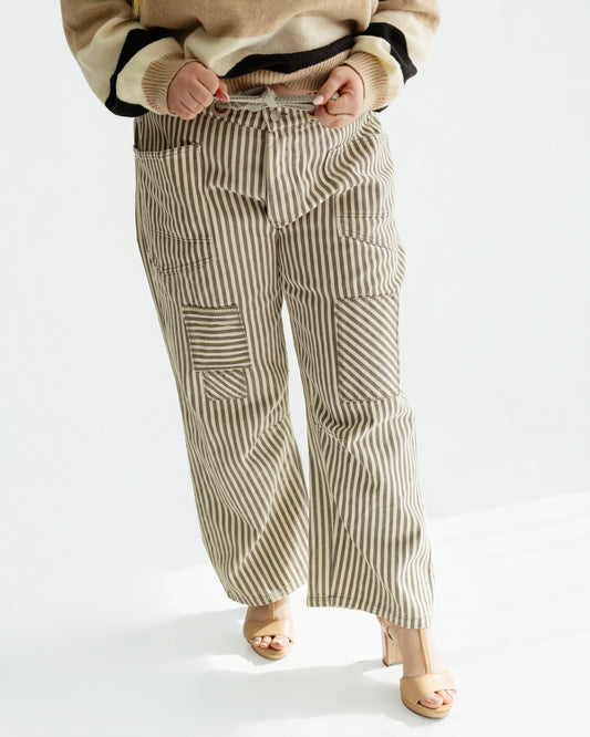 Striped Barrel Pants