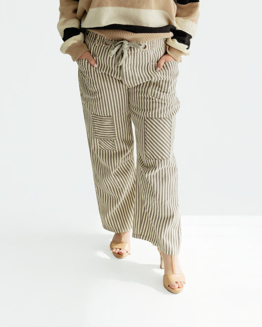 Striped Barrel Pants