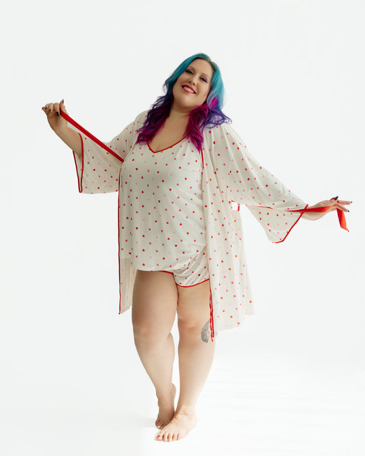 All Over Hearts Knit Robe