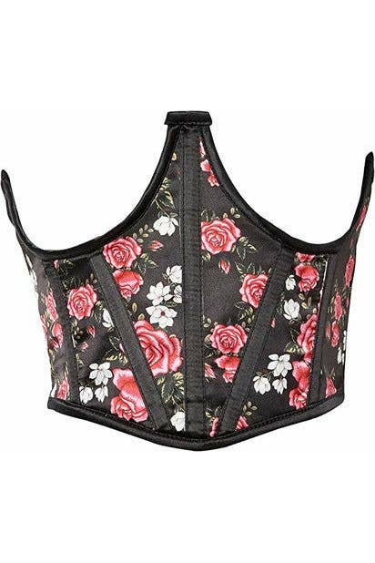 Lavish Floral Satin Open Cup Waist Cincher