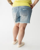 Light Wash Distressed Denim Shorts