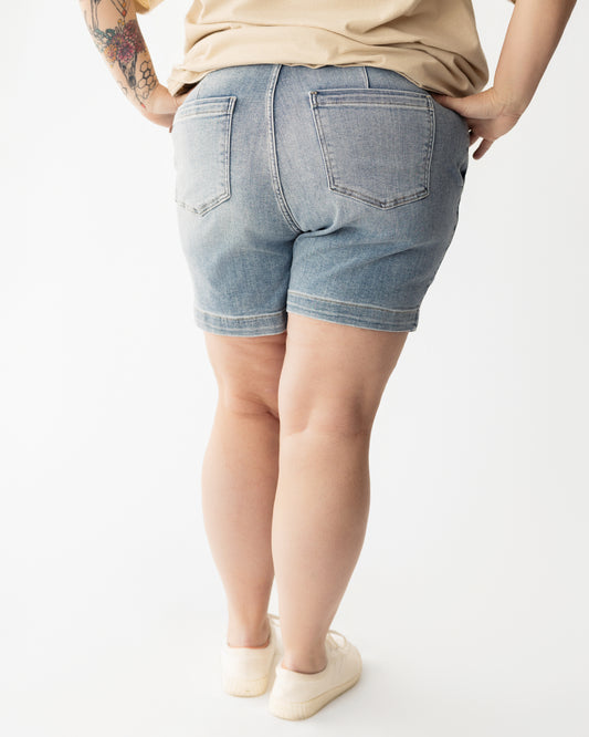 Judy Blue HW Denim Trouser Short